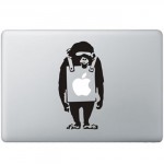 Banksy Trauriger Affe MacBook Aufkleber Schwarz MacBook Aufkleber